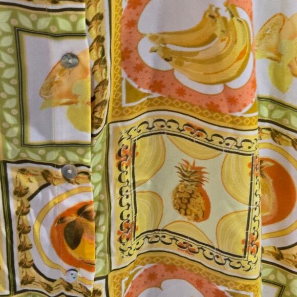 Rose & Olive Fruit Banana Pineapple Button Down Shirt Plus Size 2X New! - Picture 4 of 8
